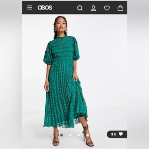 ASOS Design Chevron Puff Sleeve Dress - Never Worn!